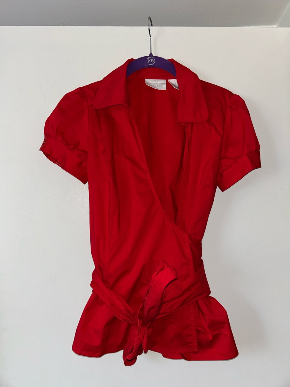 Worthington Red Wrap Shirt